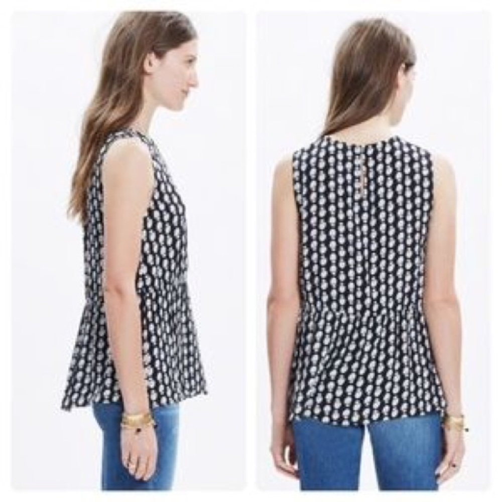 Madewell peplum top in bloom stamp